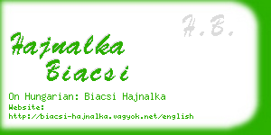 hajnalka biacsi business card